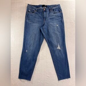 Classic Blue Distressed Women Jeans 1822 Denim